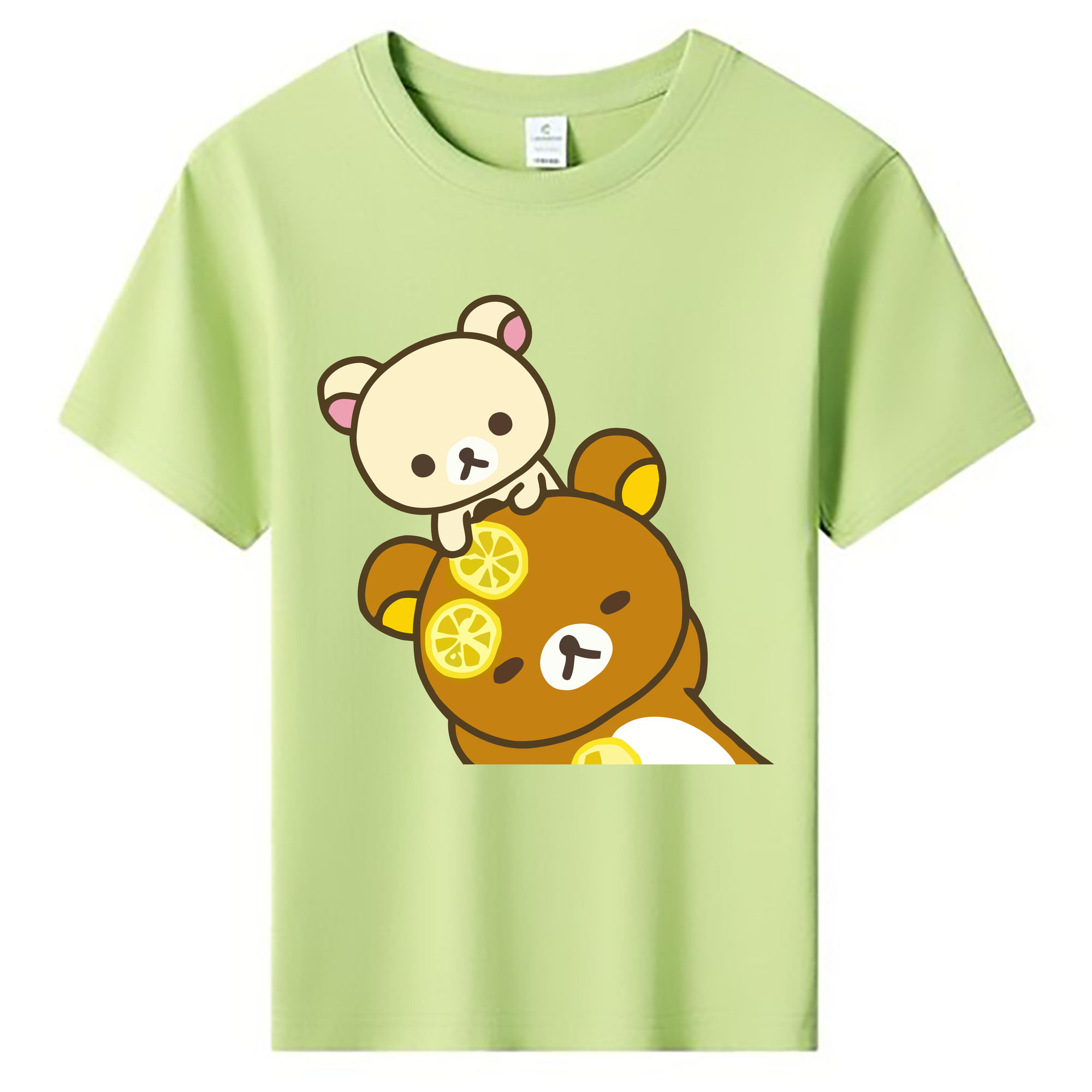 （画像用） リラックマ リラックマ キイロイトリ Rilakkuma Korilakkuma Kiiroitori 綿100％キッズTシャツ（フロントプリント）